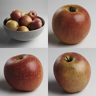 Modern Apple Fruit Plate 3d model