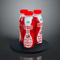 Bifidus 2 Percent Natural Yogurt Drinks in Red Cap Bottles on Black Tray