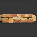 Yellow Decorative Toy Sword 3D Model With Smiley Face And Decorative Hilt Stand