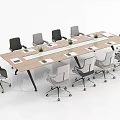 Modern conference table and chair combination 3d model