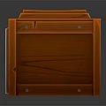 Orange Wooden Cargo Box With CARGO Fragile Label And Metal Corner Reinforcements
