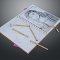 Modern Still Life Sketch Sketch Sketch Sketch Sketch 3d model