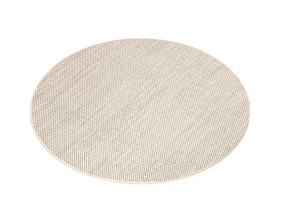 Light Beige Round Area Rug with Woven Pattern for Living Room Decor 3d model