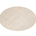 Light Beige Round Area Rug with Woven Pattern for Living Room Decor
