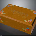 Decorative Wooden Box Engraved with Memories and Colorful Floral Decorations