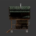 Rustic Wooden House With Green Roof Staircase Terrace Lantern And White Pillars