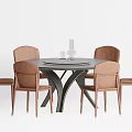 Modern Dining Table and Chair Combination 3d model