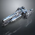 Futuristic Sci Fi Spaceship Featuring Metallic Structure And Detailed Engine Parts 3d model