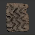 Ancient Carved Pottery Relic With Intricate Texture Central Hole And Rough Surface