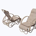Pair of Rattan Lounge Chairs With Metal Frame And Rolling Wheels For Outdoor Comfort