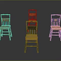 Colorful Wooden Leisure Chairs With Painted Frames In Orange Black Beige Blue Yellow