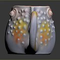 Colorful Ceramic Mug With Yellow Orange White Gradient And Textured Raised Dots Design