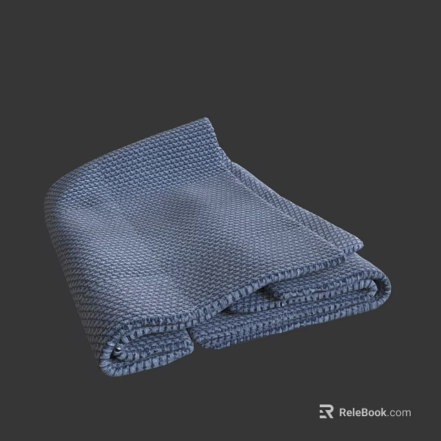 Stylish Blue Woven Carpet With Soft Texture For Modern Home Decor 3d model 