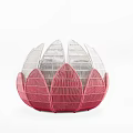 Woven Lotus Shaped Decorative Object In Pink And White For Interior Decor