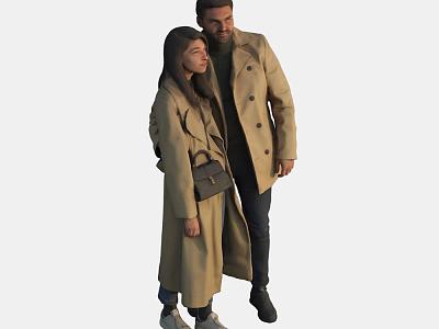 foreign couple 3d model