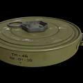 Green Circular TM 45 Anti Tank Mine Weapon Featuring 65 87 35 T Markings
