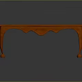 Elegant Orange Wooden Coffee Table With Scalloped Legs And Round Casters