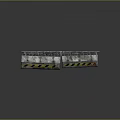 Security Fence With Barbed Wire Concrete Blocks Yellow Black Warning Stripes No Parking Warning Signs