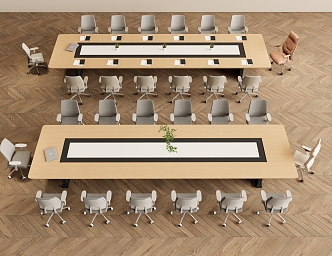 Simple long conference table 3d model