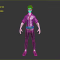 Man Wearing Purple Shirt Gray Pants And Green Belt In 3D Character Standing Pose