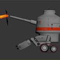 Robotic Military Vehicle With Firing Cannon Flame 07-10 Red Stripe Tracks And Mechanical Legs