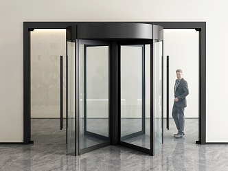 Modern hotel revolving door glass revolving door glass door hotel door shopping mall door club door 3d model