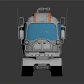 Futuristic Small Silver Vehicle With Orange Stripes Blue Windows Round Wheels And Roof Lights