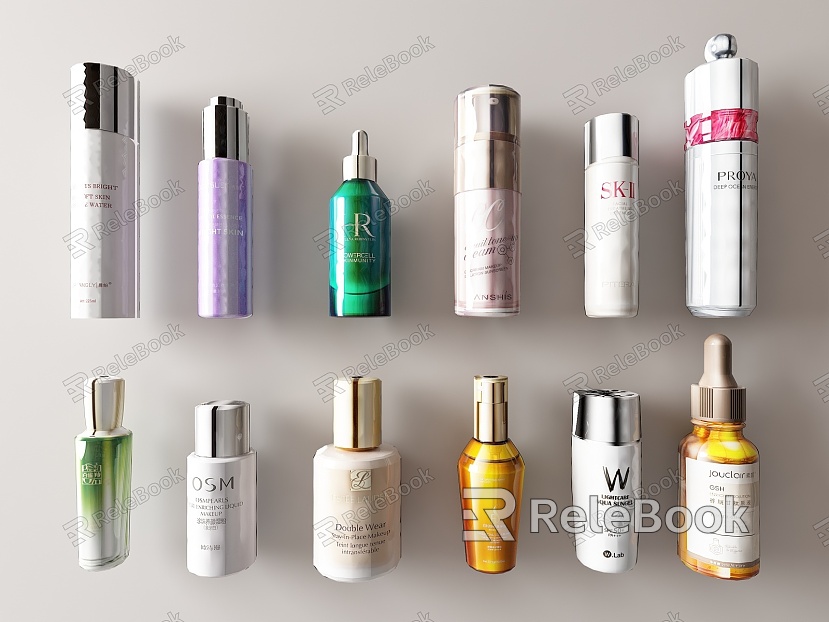 Cosmetics skin care products body lotion beauty makeup toiletries toothpaste toothbrush toiletries toiletries model