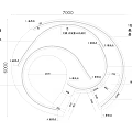 Red Spiral Geometric Structure With Curved Lines And Artistic Design Elements