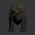 Detailed Triceratops Dinosaur Model With Realistic Textured Skin And Horns