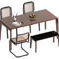 Dining table and chair combination 3d model