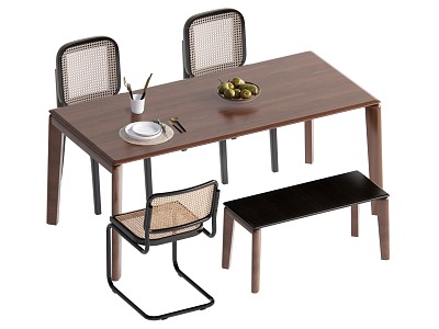 Dining table and chair combination 3d model