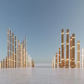 Modern Landscape Lights Landscape Sculpture Landscape Structures Square Structures Spiritual Fortress 3d model