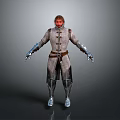 Male Character In Gray Coat With Leather Belt Gloves Layered Pants And Metallic Shoes