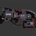 Advanced Futuristic Mechanical Weapon Featuring Multiple Barrels Glowing Missiles And Metal Details
