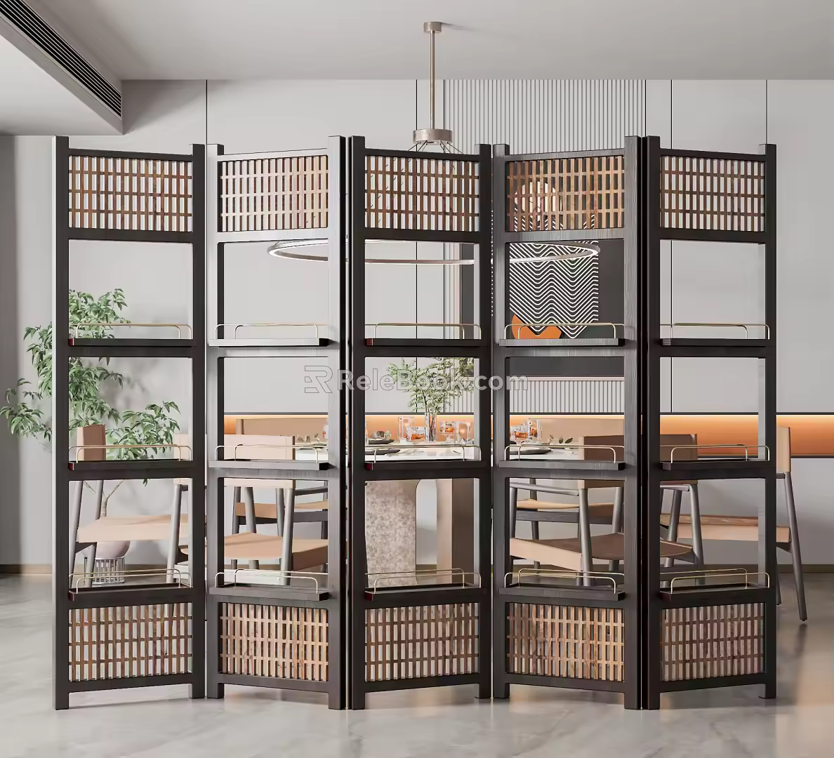 New Chinese Screen Guest Restaurant Screen Partition 3d model