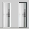 Modern Glass Doors With Vertical Stripes In White And Black Frames 3d model