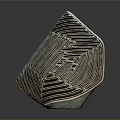 Fashionable Geometric Brooch Featuring Striped Design And Metallic Material For Clothing Accessory