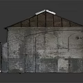 Abandoned Industrial Space Interior With High Ceiling Exposed Brick Walls And Concrete Floor