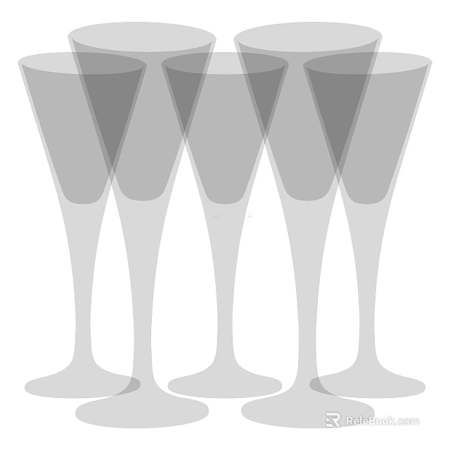 Elegant Multiple Tall Wine Glasses Set For Bar Dining And Celebrations 3d model 