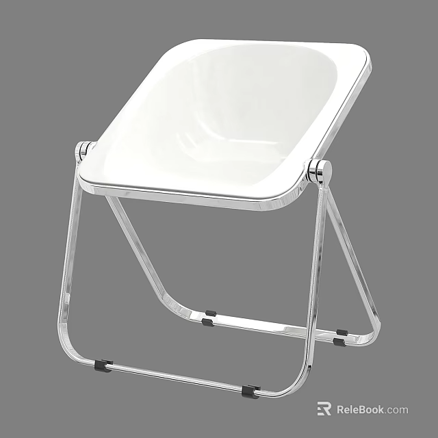 Clear Acrylic Leisure Chair With Sleek Chrome Metal Frame And Contemporary Design 3d model 