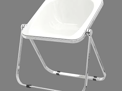 Clear Acrylic Leisure Chair With Sleek Chrome Metal Frame And Contemporary Design 3d model