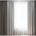 Modern Curtain Fabric brown Curtain Window Screen 3d model