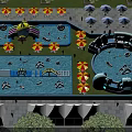 Large Scale Inflatable Water Park With Colorful Slides Pools And Umbrella Shaded Areas