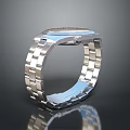 Stylish Silver Watch With Metal Strap Modern Dial Design Shiny Surface Elegant Fashion Accessory