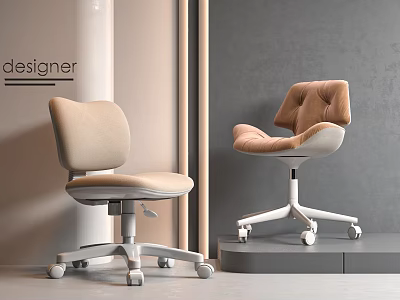 Comfortable Modern Designer Office Chairs With Padded Seats Backs And Swivel Wheels 3d model