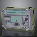 Retro Electronic Device With Green Frame Digital Display Control Dials And Knobs