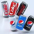 Assorted Carbonated Drink Cans Including Coke Pepsi Diet And Zero Varieties