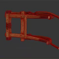 Antique Wooden Device With Curved Handles And Metal Connecting Parts