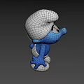 Smurf Cartoon Character With Blue Skin White Hat And Smiling Expression